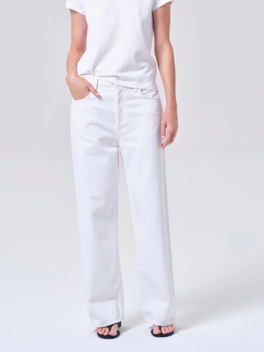 Agolde Fran Low Slung Easy Straight
Jeans in Milkshake Off White Button Fly NEW - Picture 2 of 16